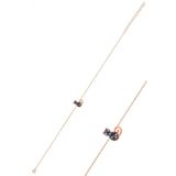 Gümüş Rose Renkli Taşlı Kedi Bileklik Sgtl10280mixkedi