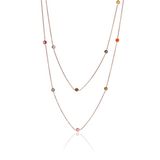 Gümüş Rose Renkli Zirkon Taşlı Kolye 100 Cm Sgtl10508rose