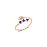 Gümüş Rose Safir Taşlı Ayarlamalı Yaprak Modeli Yüzük Sgtl11582lacıvert