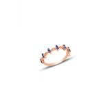 Gumus Rose Safir Tasli Crown Yuzuk Sgtl10290sfr