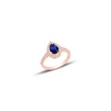 Gumus Rose Safir Tasli Damla Modeli Yuzuk Sgtl11514lacıvert
