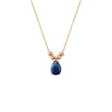 Gümüş Rose Safir Taşlı Doricalı Damla Kolye Sgtl11140lacı