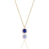 Gümüş rose safir taşlı pırlanta Montürlü tek taş kolye