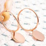 Gümüş Rose Sallantılı Halka Kadın Küpe SL6814