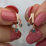 Gümüş Rose Sallantılı Mistik Topaz Kadın Küpe SL6596