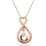 Gümüş Rose Sonsuz Kalpli Anne Çocuk Kolyesi SL1324