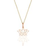 Gümüş rose sonsuz yaşamın simgesi lotus çiçeği kolye [barcode]