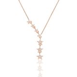 Gümüş rose YENİ zirkon taşlı kayan yıldızlar kolye SGTL11183ROSEBEYAZ