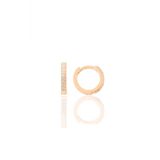 Gümüş rose zirkon taşlı 11 mm halka küpe Tragus Piercing Helix Kıkırdak Küpesi