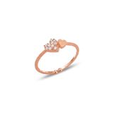 Gümüş rose zirkon taşlı alttan ayarlanabilir bitişik kalpler yüzük SGTL12306ROSE