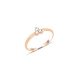 Gümüş rose zirkon taşlı alttan ayarlanabilir tria yüzük [barcode]