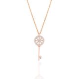 Gümüş rose zirkon taşlı anahtar kolye [barcode]