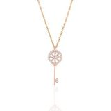 Gümüş rose zirkon taşlı anahtar kolye SGTL10930ROSE