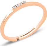 Gümüş rose zirkon taşlı ayarlamalı elegant gümüş yüzük [barcode]