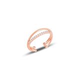 Gümüş Rose Zirkon Taşlı Ayarlamalı Yüzük Sgtl11928rose
