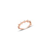 Gümüş rose zirkon taşlı crown yüzük