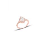 Gumus Rose Zirkon Tasli Damla Modeli Yuzuk Sgtl11514beyaz