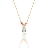 Gümüş Rose Zirkon Taşlı Doricalı Damla Kolye Sgtl11140beyaz