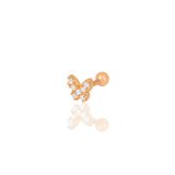 Gümüş rose zirkon taşlı kelebek modeli Tragus helix Piercing küpe