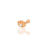 Gümüş rose zirkon taşlı kirpikli göz modeli Tragus helix Piercing küpe