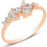 Gümüş rose zirkon taşlı lady gümüş yüzük [barcode]