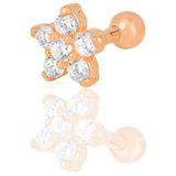 Gümüş rose zirkon taşlı papatya modeli Tragus helix Piercing küpe