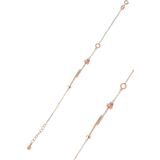 Gümüş rose zirkon taşlı stil çivi bileklik