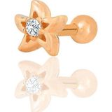 Gümüş rose zirkon taşlı yıldız modeli Tragus helix Piercing küpe