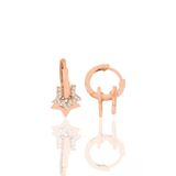 Gümüş Rose Zirkon Taşlı Yıldız Sallantılı Halka Küpe SGTL11152ROSE