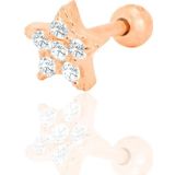 Gümüş rose zirkon taşlı yıldız Tragus helix Piercing küpe