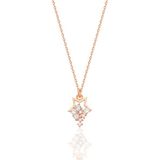 Gümüş Rose Zirkon Taşlı Yıldız Yağmuru Kolye Sgtl12684rose