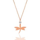 Gümüş rose zirkon taşlı yusufçuk kolye [barcode]