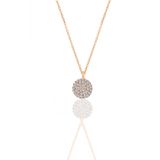 Gümüş rose zirkon taşlı yuvarlak kolye