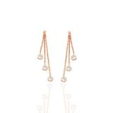 Gümüş Rose Zirkon Taşlı Zincir Işıltısı Küpe Sgtl12664rose