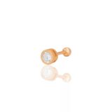 Gumus Rose Zirkon Tek Tas 5 Mm Tragus Helix Piercing Kupe Sgtl12420rose