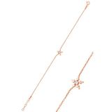 Gümüş Rose Zirkon Tek Taşlı Buz Kristali Kar Tanesi Bileklik Sgtl12766rose