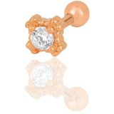 Gümüş rose zirkon tek taşlı Tragus helix Piercing küpe