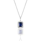 Gümüş Safir Baget Taşlı Kolye Sgtl10125safir