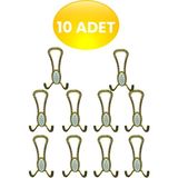 Gümüş Seçil (Gold Altın) Metal Portmanto Vestiyer Duvar Dolap Mobilya Kapı Askısı Askılığı Askılık - 10LU