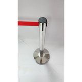 Gümüş / Silver Şerit Bariyer 3mt Şeritli, Şerit Rengi Kırmızı, Paraşüt Kumaşı, Paslanmaz Çelik