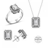 Gumus Swarovski Baget Tasli Pirlanta Modeli Uclu Set Sgtl20519seta