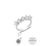 Gumus Swarovski Bes Tasli Capraz Modeli Yuzuk Sgtl20514
