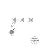 Gümüş Swarovski Tek taş küpe