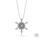 Gümüş Swarovski Zirconia Taşlı Kar Tanesi Kadın Kolye