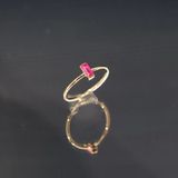 Gümüş Tektaş Yüzük – Ruby (Yakut) Baget Tektaş