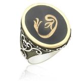 Gümüş Vav Harfi Erkek Yüzük Sl2485