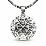 Gümüş Vegvisir Viking Pusulası Erkek Kolye