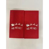 Gümüş Yaldızlı Kırmızı Yılbaşı Ho Ho Ho Yazılı Peçete