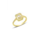 Gumus Yaldizli Pirlanta Monturlu Baget Tasli Yuzuk Sgtl10677byz
