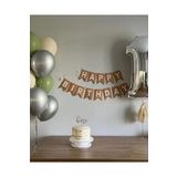 Gümüş Yaş Balon Konsept Ve Happy Bırthday Banner Yaş Doğum Günü Parti Seti Süsü, 452142000121